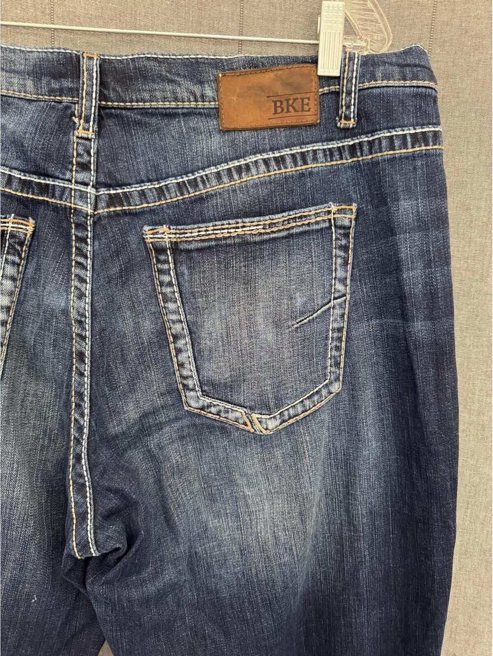Men’s BKE Tyler straight leg whiskered denim jeans 38X35
